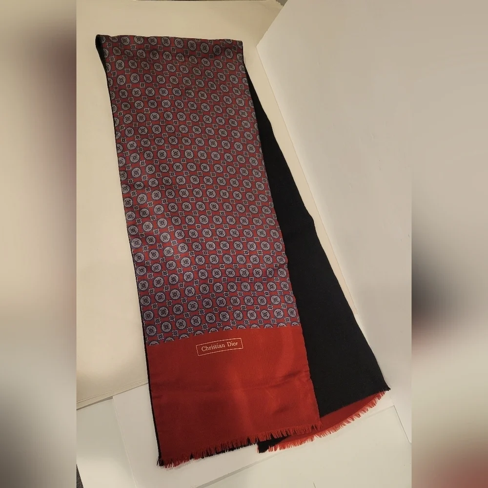 Vintage Christian Dior Silk and Wool Men's (unisex) Scarf